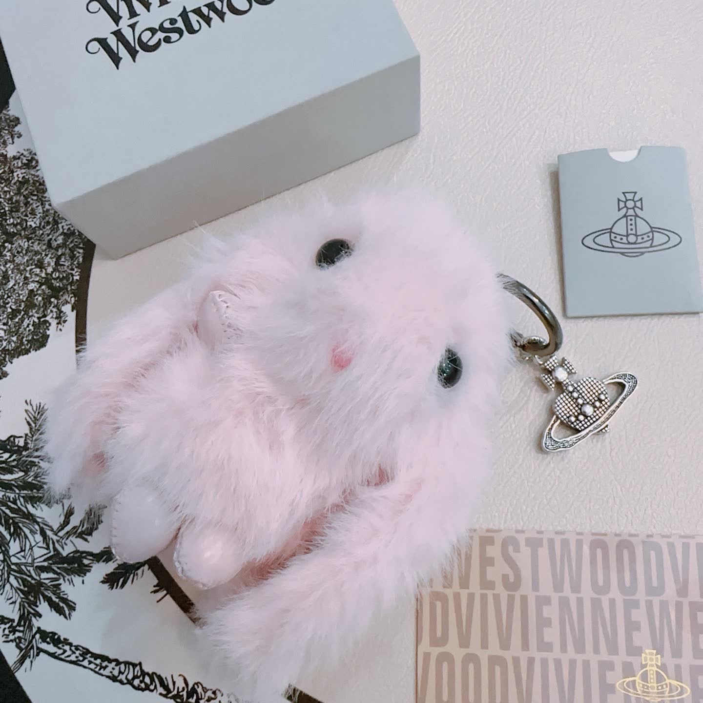 Vivienne Westwood Pink Fur Keychain